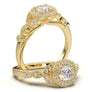White Gold Round Milgrain Halo Ring