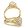 White Gold Pear Halo Split Shank Ring