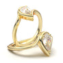 White Gold Pear Curved Solitaire Ring