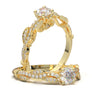 White Gold Floral Leaf Twisted Ring