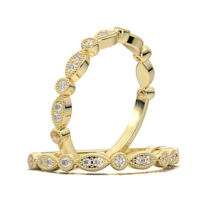 Yellow Gold Vintage Stackable Bezel Band