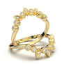 White Gold Vintage Curved Marquise Bezel Band