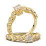 White Gold Floral Milgrain Twist Infinity Ring