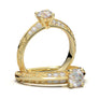 White Gold Vintage Filigree Knife Edge Ring