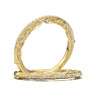 White Gold Vintage Floral Milgrain Band