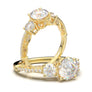 White Gold Three Stone Vintage Basket Ring