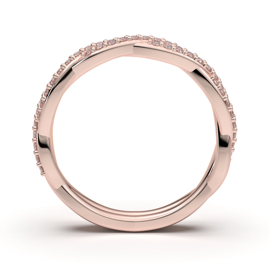 Home Try On--Rose Gold Infinity Thin Twist Diamond Band