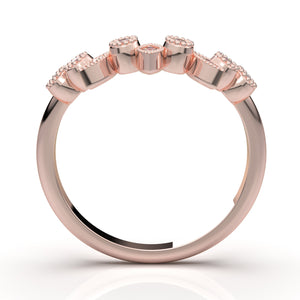 Home Try On--Rose Gold Vintage Curved Marquise Bezel Band