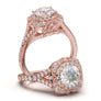White Gold Double Halo Split Shank Ring