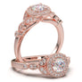 White Gold Round Milgrain Halo Ring
