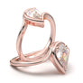 White Gold Pear Curved Solitaire Ring