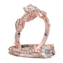 White Gold Floral Leaf Twisted Ring