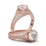 White Gold Vintage Crown Signet Ring