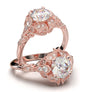 White Gold Vintage Floral Filigree Halo Ring