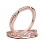 White Gold Twisted Half Diamond Band