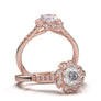 White Gold Flower Petal Halo Ring