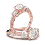 White Gold Three Stone Vintage Basket Ring