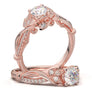 White Gold Floral Twist Leaf Ring