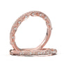 White Gold Vintage Floral Milgrain Band