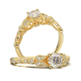HOME TRY ON--WHITE GOLD FLORAL STACKABLE RING