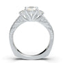 WHITE GOLD VINTAGE OVAL THREE STONE RING