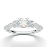 WHITE GOLD FLORAL STACKABLE RING