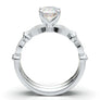 WHITE GOLD VINTAGE BEAD SET ENGAGEMENT SET