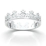 14K White Gold Crown Band/ Vintage Wedding Band/ Plain Solitaire Ring/ Art Deco Engagement Band/ Stacking Dainty Band/ Anniversary Ring Her