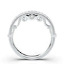 White Gold Vintage Wedding Band Filigree Antique Art Deco Band Unique Floral Band Scroll Milgrain Band Diamond F1 Moissanite Wedding Band