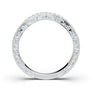 14K White Gold Wedding Band/ Curved Contour Band/ Vintage Filigree Band/ Stackable Ring/ Milgrain Band/ Half Eternity Band/ Anniversary Gift