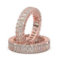 White Gold Eternity Band Emerald Cut Band 3 Carat Emerald 4x2 Band 14K Stackable Band Forever One Moissanite Band Prong Diamond Wedding Band
