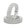 White Gold Eternity Band Emerald Cut Band 3 Carat Emerald 4x2 Band 14K Stackable Band Forever One Moissanite Band Prong Diamond Wedding Band