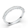White Gold Vintage Band Unique Floral Band Filigree Scroll Band Milgrain Band Stackable Diamond Wedding Band Engagement Anniversary Band