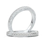 White Gold Vintage Ring, Art Deco Wedding Band, Curved Wedding Band Women, Diamond Engagement Ring, Unique Filigree Wedding Band For Her