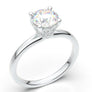 White Gold Unique Engagement Ring, Solitaire Diamond Ring, Moissanite Ring, Crown Filigree Ring, Vintage Art Deco Wedding Ring, Promise Ring