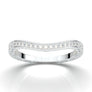 14K White Gold Wedding Band/ Curved Contour Band/ Vintage Filigree Band/ Stackable Ring/ Milgrain Band/ Half Eternity Band/ Anniversary Gift