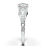 White Gold Vintage Engagement Ring Floral Leaf Filigree Ring Unique Diamond Ring Antique Art Deco Ring Split Shank Forever One Moissanite