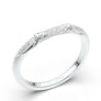 White Gold Wedding Band, Diamond Ring Women, Vintage Band, Curved Contour Band, Art Deco Ring, Antique Matching Ring, Stackable Ring For Her