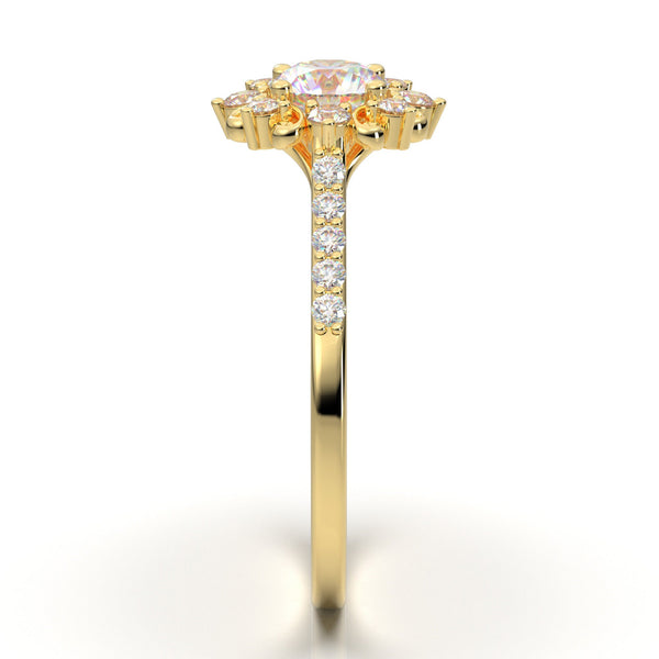 専門ショップ Rose Gold Vintage Oval Halo Floral Engagement Ring Unique Filigree  Milgrain Scroll Antique Art Deco Delicate Dainty Classic 