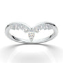 White Gold V-Band Curved Crown Marquise Band Chevron Stacking Vintage Art Deco Band Curved Contour Band Moissanite Ring Diamond Wedding Band