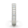 White Gold Eternity Band Emerald Cut Band 3 Carat Emerald 4x2 Band 14K Stackable Band Forever One Moissanite Band Prong Diamond Wedding Band