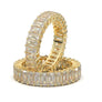 White Gold Eternity Band Emerald Cut Band 3 Carat Emerald 4x2 Band 14K Stackable Band Forever One Moissanite Band Prong Diamond Wedding Band