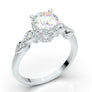 14K Solid White Gold Diamond Ring- 1 Carat Moissanite Engagement Ring- Vintage Diamond Ring- Art Deco Promise Ring- Anniversary Gift For Her