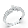White Gold Vintage Band Curved Crown Art Deco Filigree Band Curved Contour Band Filigree Scroll Milgrain Band Diamond Wedding Band