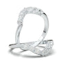 White Gold Vintage Floral Band Curved Filigree Ring Leaf Milgrain Contour Band Curved Crown Art Deco Floral Scroll Band Diamond Wedding Band