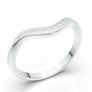 White Gold Curved Band Milgrain Vintage Stacking Diamond Ring Chevron Contour Band Crown Art Deco Unique Scroll Band Diamond Wedding Band
