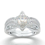 White Gold Bridal Ring Set Engagement Set Vintage Filigree Milgrain Wedding Set Floral Leaf Unique Forever One Colorless Moissanite Ring Her