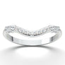Curved Wedding Band - Art Deco Diamond Band - 14K White Gold Ring - Half Eternity Ring - Vintage Style Filigree Band - Women's Contour Band