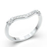Curved Wedding Band - Art Deco Diamond Band - 14K White Gold Ring - Half Eternity Ring - Vintage Style Filigree Band - Women's Contour Band