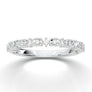 White Gold Wedding Band, 14K Gold Stackable Ring, Vintage Matching Ring, Diamond Milgrain Band, Half Eternity Band, Anniversary Gift For Her